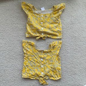 Twin girls nautical cropped top